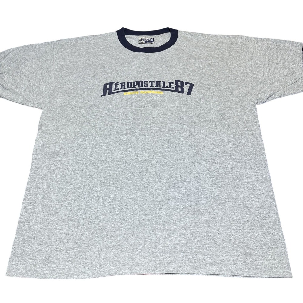 Vintage 90s Aeropostale 87 Athletic Performance Ringer T-Shirt Mens XL USA Made